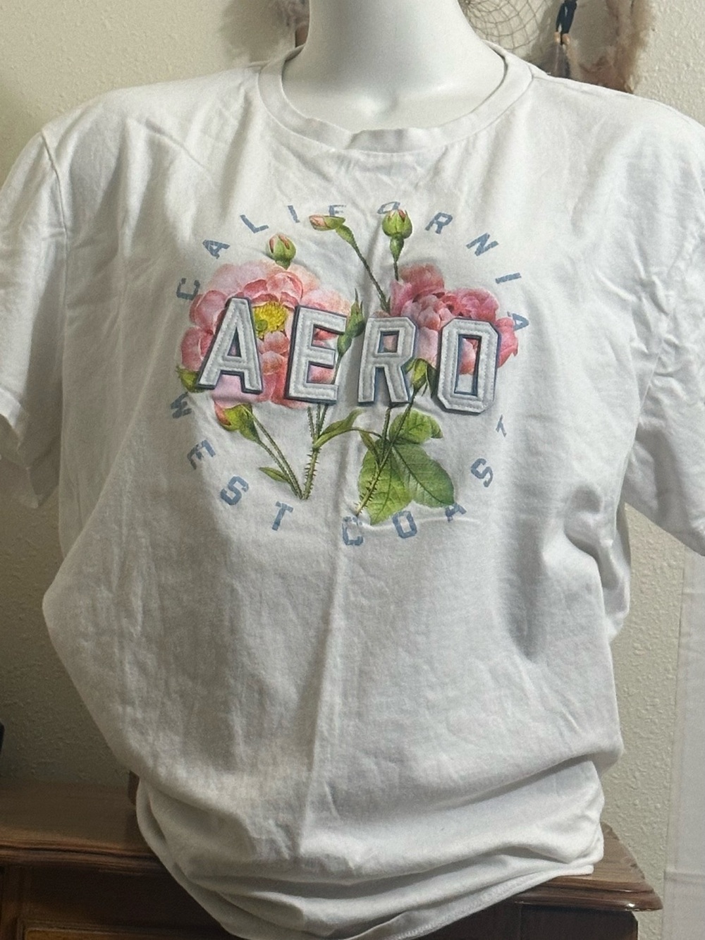 Aeropostale White Floral Graphic Tee for Kids